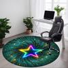 1 Stück Neon Stern Galaxie Stuhlteppich für das Büro, Runde Polyestermatte, Innendekoration für das Büro, Pflegeleichtes Gewebe, Waschbarer rutschfester Teppich