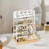 Convenient and Stylish Wood Storage Shelves Stylish Metal Jewelry Display Stand for Earrings Bracelets and Necklaces