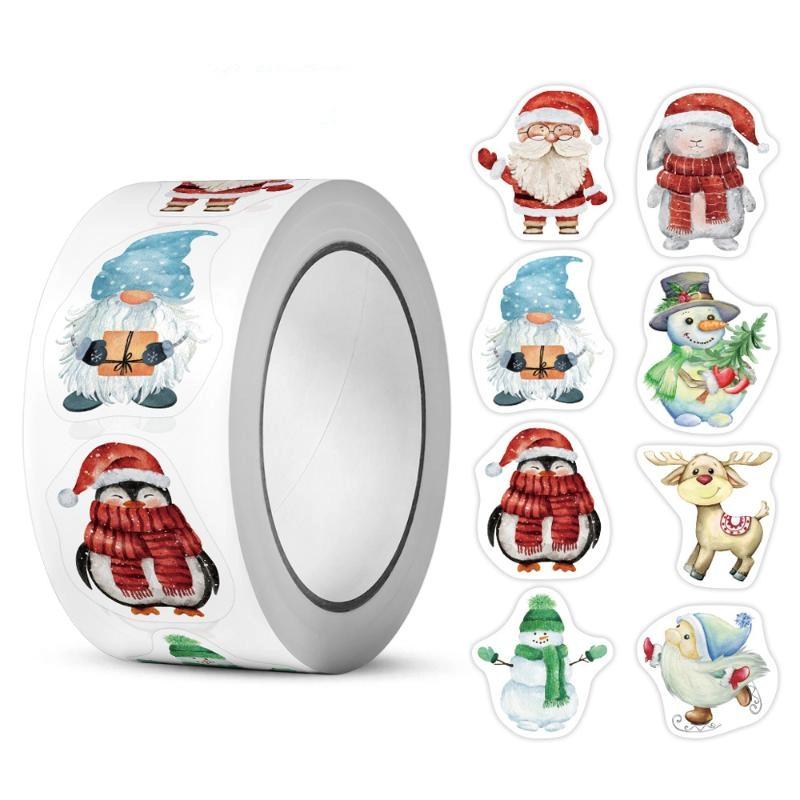 500Pcs Merry Christmas Gift Stickers Irregular Seal Labels Sticker For Gift Baking Package Envelope Stationery Decor