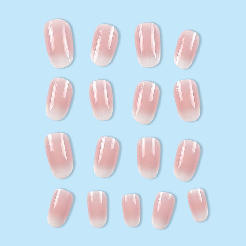 24Pz Unghie Finte Press on Ovali Corte Rosa Semplici Ombré Primaverili per Donne&Ragazze Dolci Sassy Cool Rimovibili Indossabili Nail Art