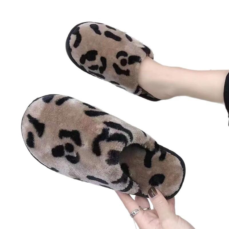 New home soft-soled slippers winter plush warm fluffy shoes fairy wind casual cotton shoes