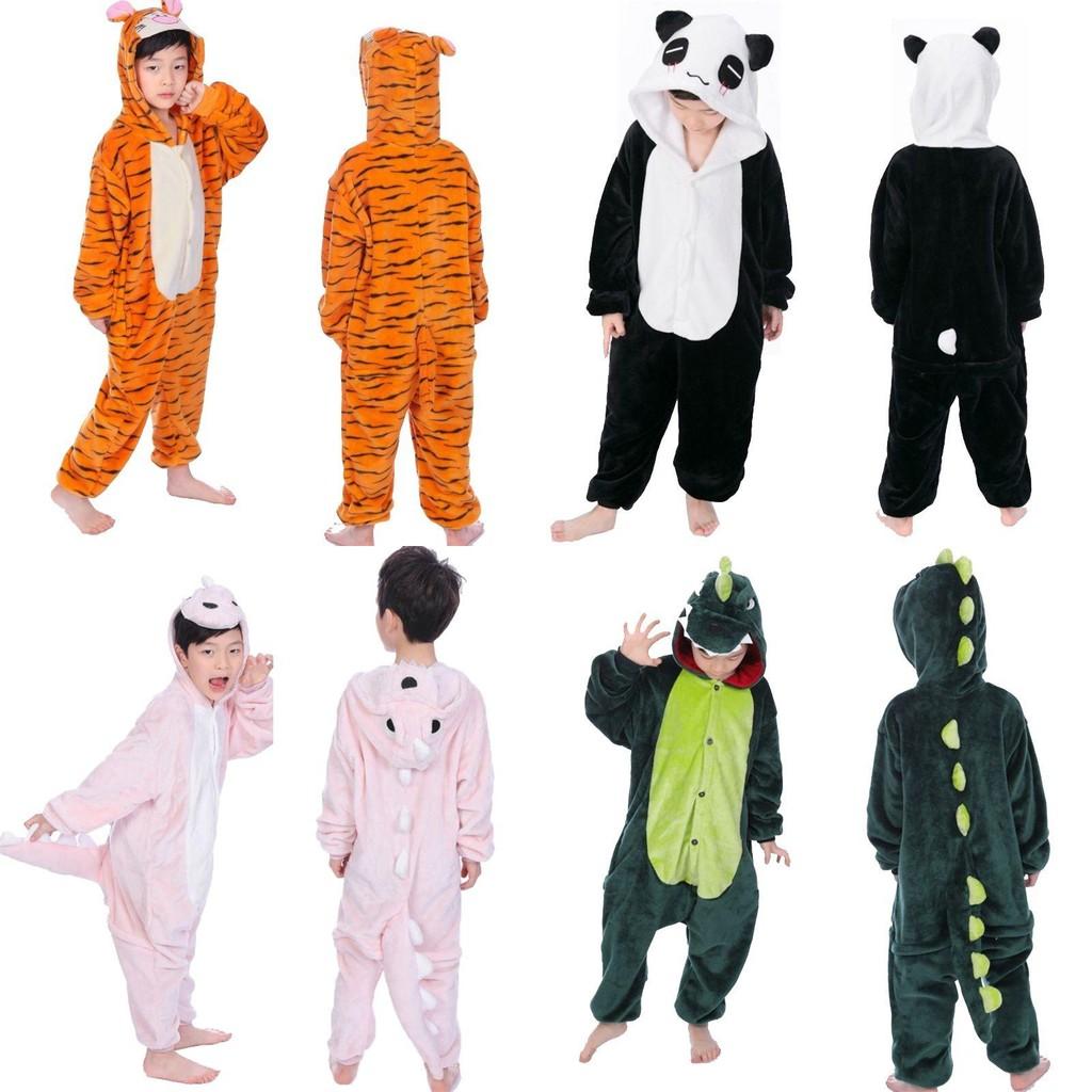 Stylish Animal Flannel Onesie Pajamas For Kids Soft Sleepwear Perfect For Home Lounging