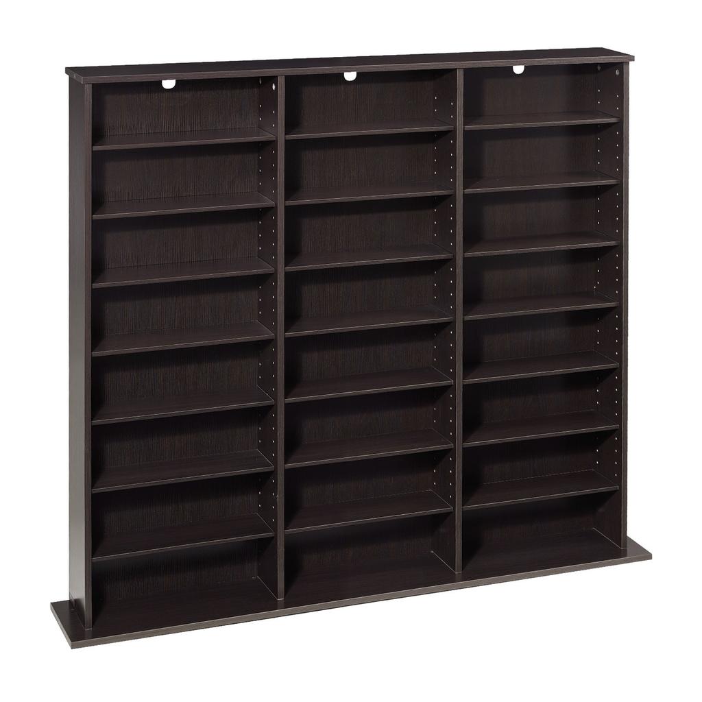 Armario de Almacenamiento para Medios, Organizador de Estantería de 8 Niveles para DVDs, 142 x 22 x 130 cm Organizador de Almacenamiento Multimedia para CDs, DVDs, Libros y Juegos, Estantería para CDs para Sala de Estar