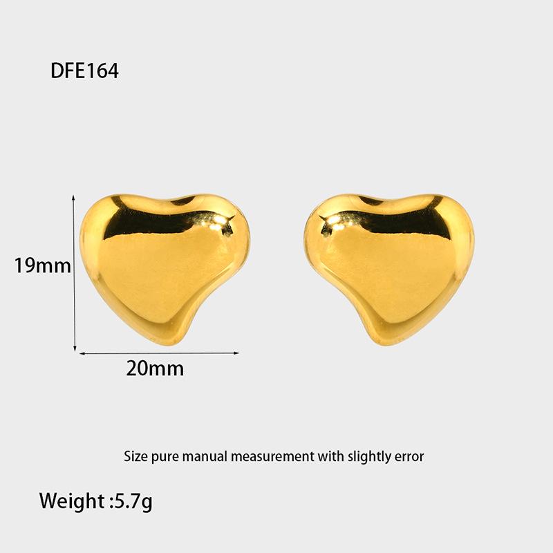 

Нишевые Минималистичные Серьги-пусеты из нержавеющей стали с геометрическим сердцем, покрытые 16-каратным золотом