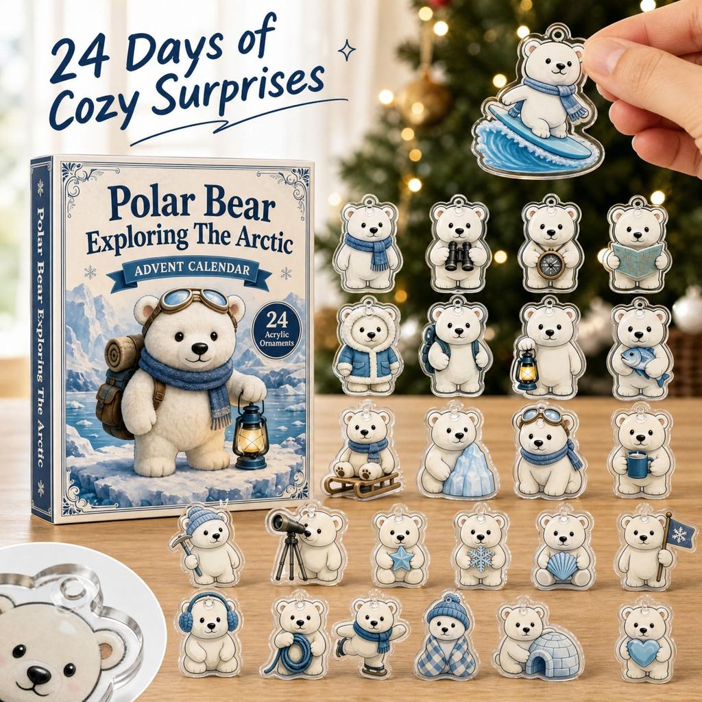 Advent Calendar Days Christmas Countdown 2D Acrylic Hanging Ornament for Holiday Decor