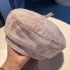 Style Mesh Beret Hat With Embroidery And Flower Pattern For Summer Fashion