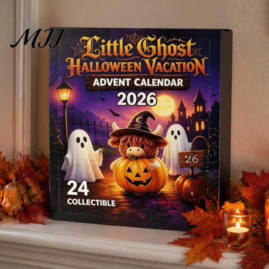 Seasonal Wall Decorations Halloween Advent Calendar 2026, 24 Days Surprise Countdown with Decorative Holiday Accents Acrylic Ornaments for Party