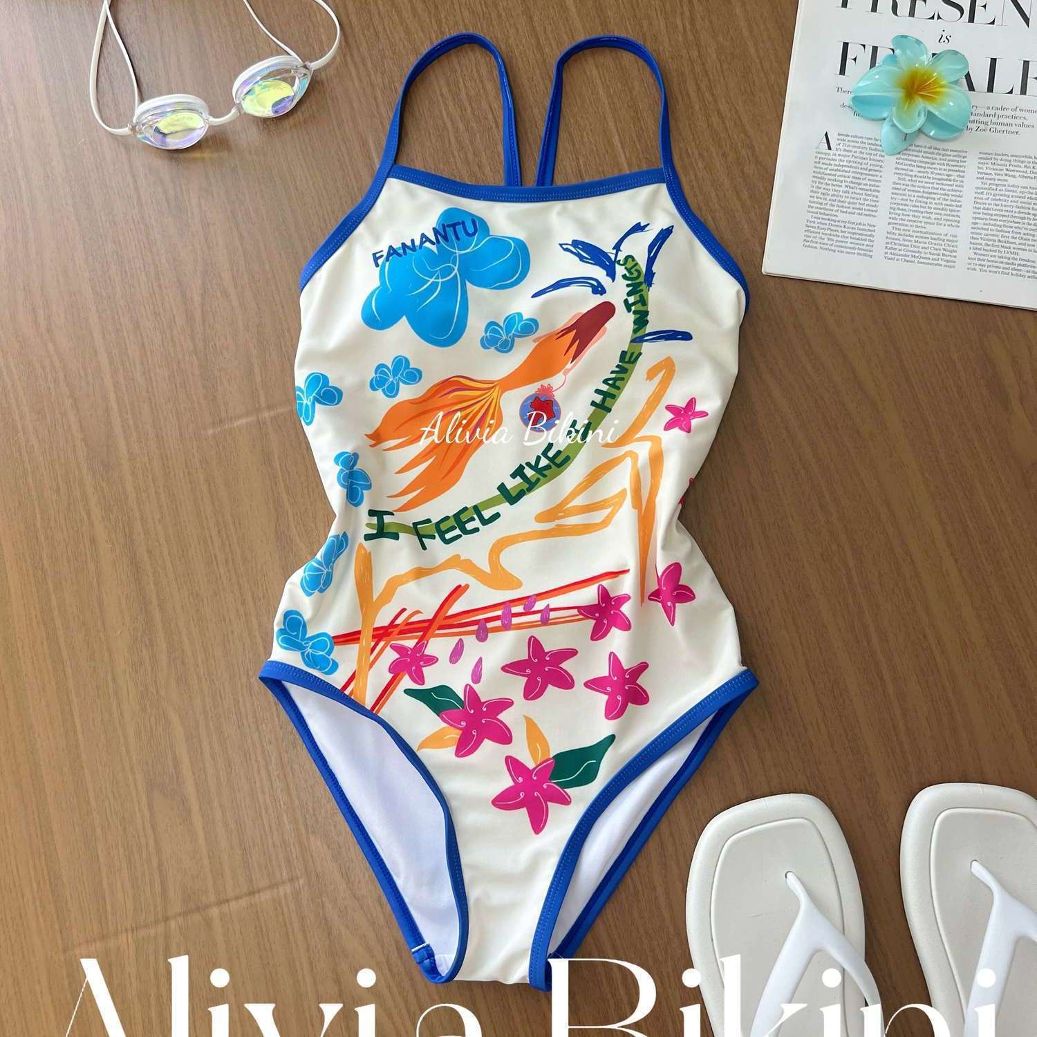 

[Painted Graffiti] Premium Sexy One-piece Racing Swimsuit Conservative Sports Pool Competitive Competition Swimsuit XL