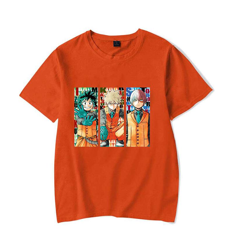 

New Anime Deku Bakugou Katsuki Todoroki Shoto Printing T Shirt Unisex Casual Tops Harajuku Short Sleeve 4XL