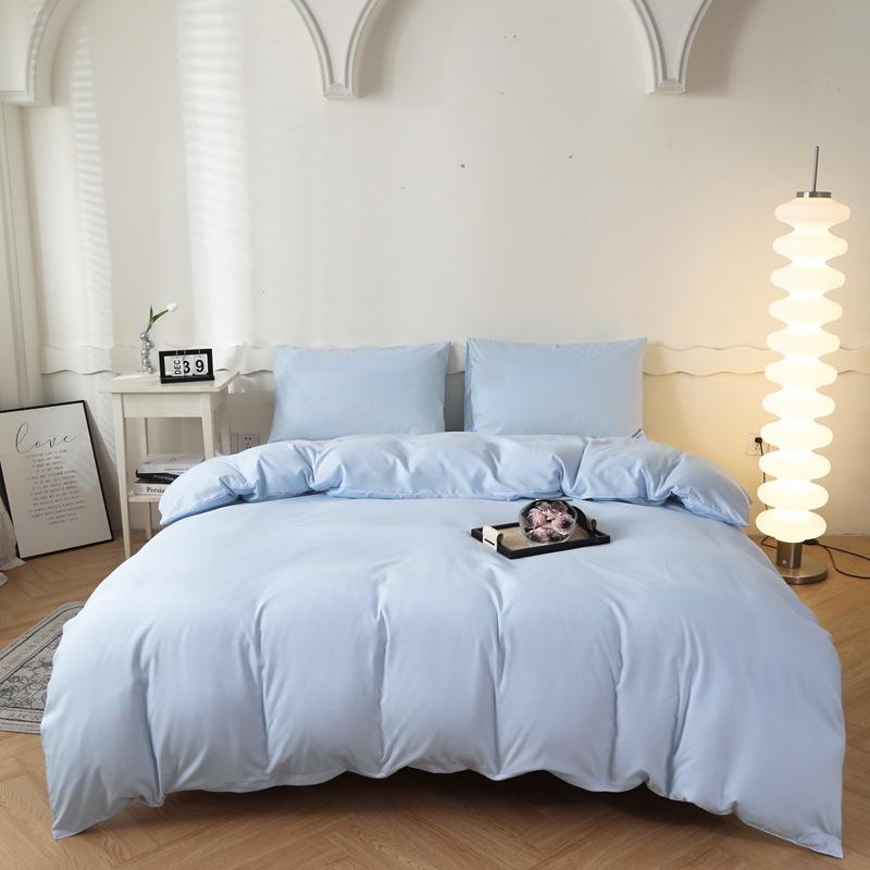 1Pc Simple Solid Color Washed Cotton Quilt Cover Skin Friendly Breathable Bedding for Seasons King Queen Size Comforter Cover