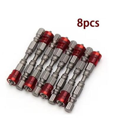 8Pcs Screwdriver Bit Cross Magnetic Anti Skid Carbide 6.2mm Wide S2 Screwdriver Bit Set