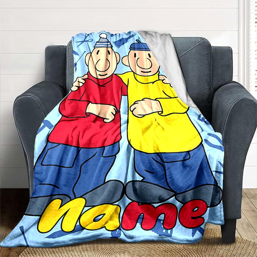 Customiz Name Personality Pat and Mat Blanket Soft &Warm Sofa Office Bed Travel Lunch Break Blanket, Gift Suitable All Seasons