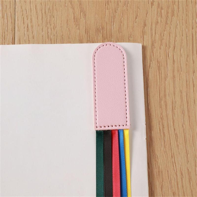 Bokmärken i läder Bokmärken med band med 5 färger Bibliska bokmärken Sidmarkörer med band för Bibeln Dikter Roman