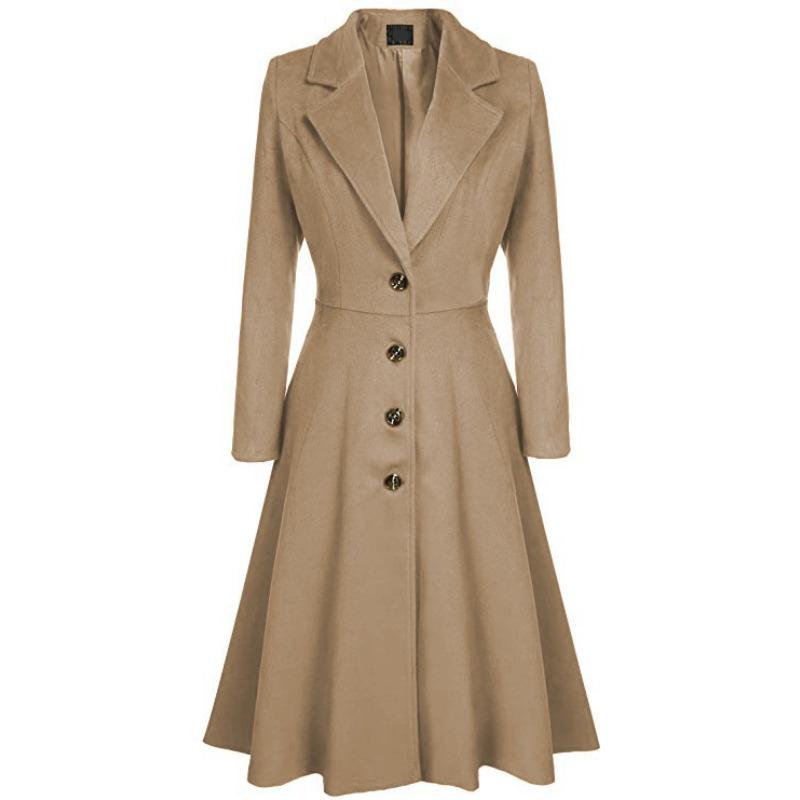 Herbst und Winter Neue frauen Woll Mantel Lange ärmeln Mode Casual Trenchcoat Frauen