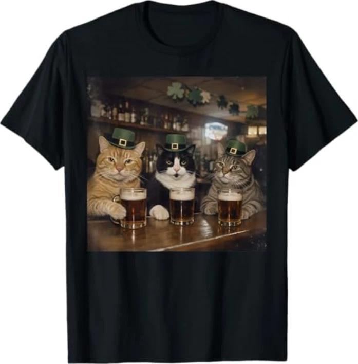 Funny Cat St Patricks Day Design Tshirt S