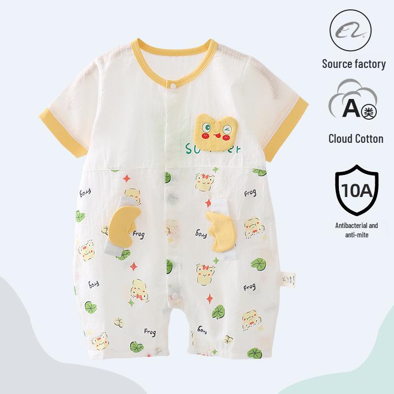 Popular Unisex Baby Summer Cotton Romper - Short Sleeve Bodysuit for Newborns