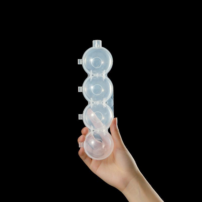 

Ice Ball Whiskey Tray Set: 4-Compartment Round Mold for Ice Cubes