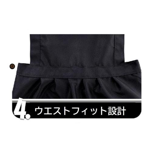 Stylish ruffled apron for women, perfect for fun makeup, nails, beauty salons, and cafes (SP220, Black)