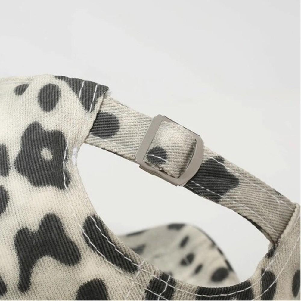 Trendy Breathable Baseball Cap Leopard Printed Adjustable Sunscreen Hat Sun Protection Round Top Hat Unisex Baseball Caps