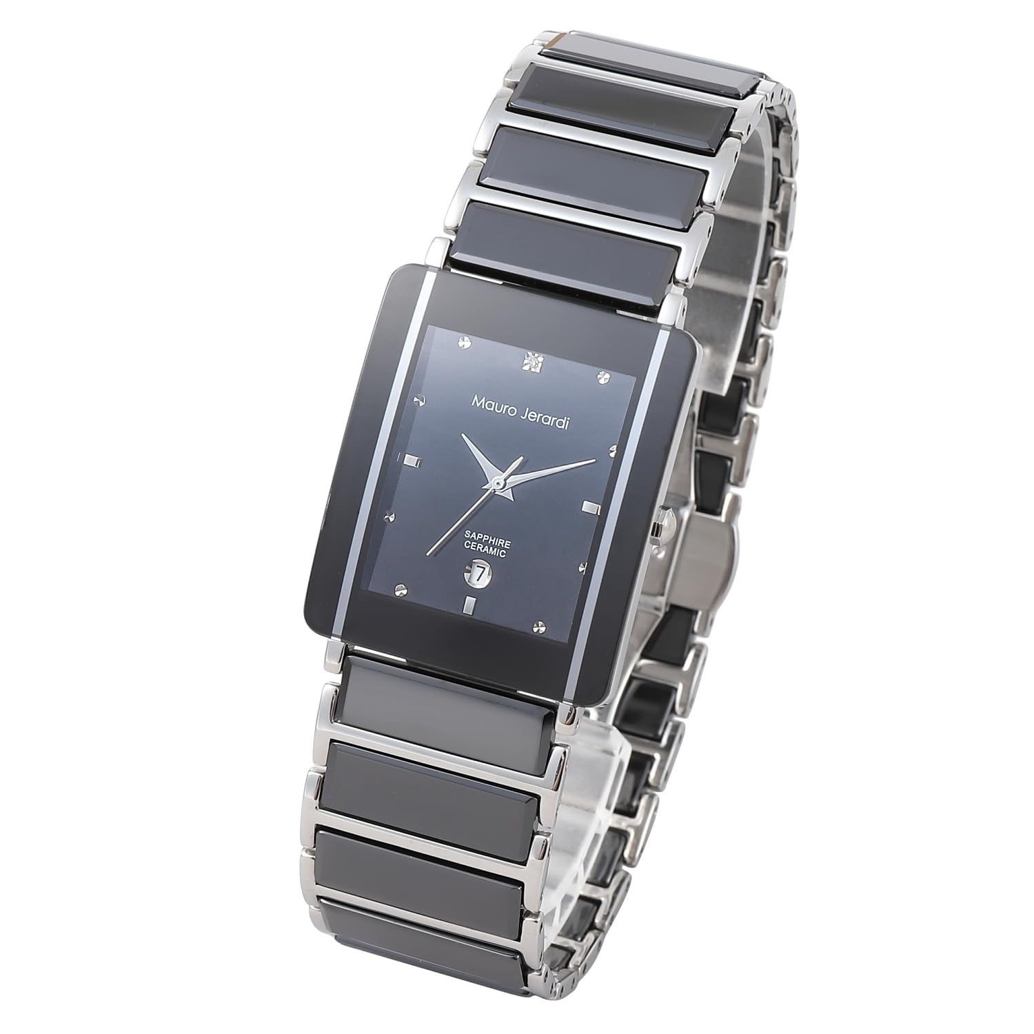 

Stainless Steel Ceramic Luxury Sapphire 1 Natural Diamond [Mauro Gerardi] Men s Watch, & Bracelet, MJ3080-2
