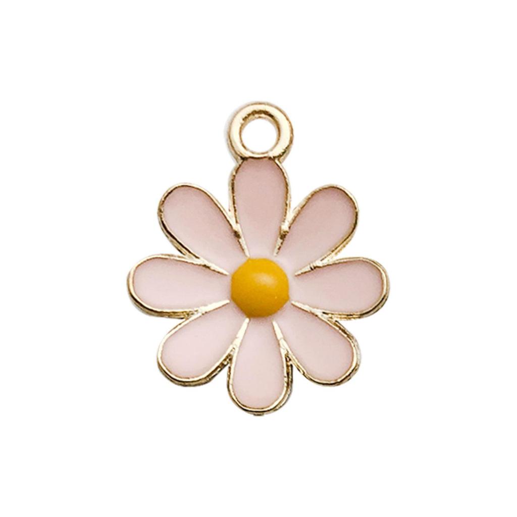 Pink Flower Oil Drop Korean Keychain & Bracelet Pendants