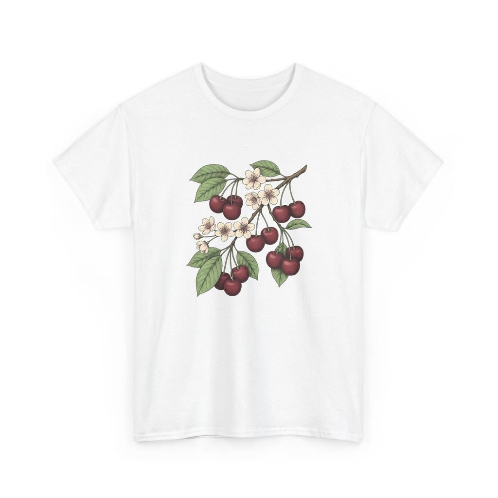 Cherry Sprig Shirt Fruit Plant Gift Women Garden Art Tee Cherry Branch T-Shirt