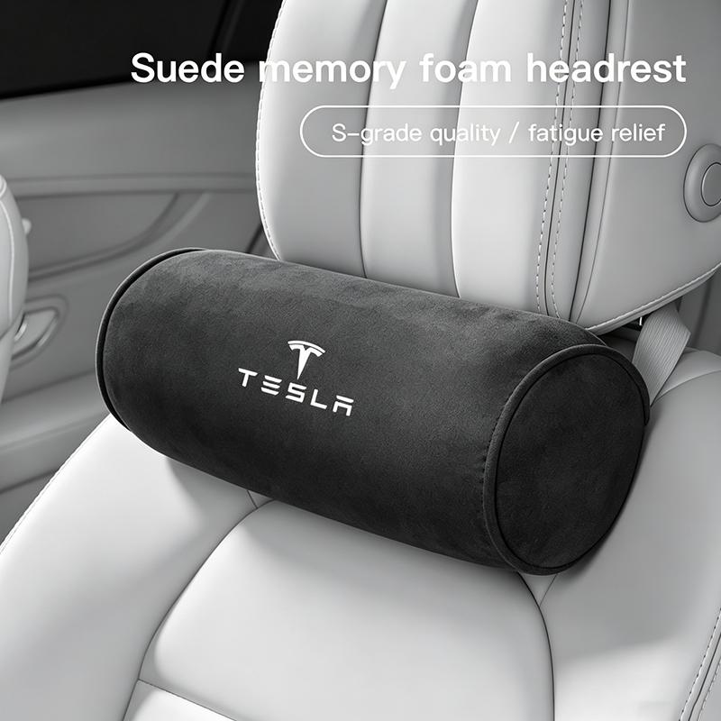 ALQ1 Car Seat Headrest Memory Foam Pillow Neck Support Protect For Tesla Model 3 Highland 2023 Model S Model X Model Y Model Y-Eur