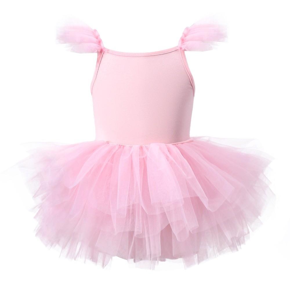 Puffy Baby Girl Ballet Skirt Short Sleeve Party Dance Dress Ballet TuTu Dress Gymnastic