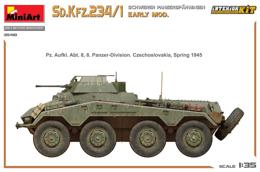 Miniart Germany Heavy Armored Personnel Carrier Early Model Interior Kit Plastic Model MA35410 1/35 Sd.Kfz.234/1