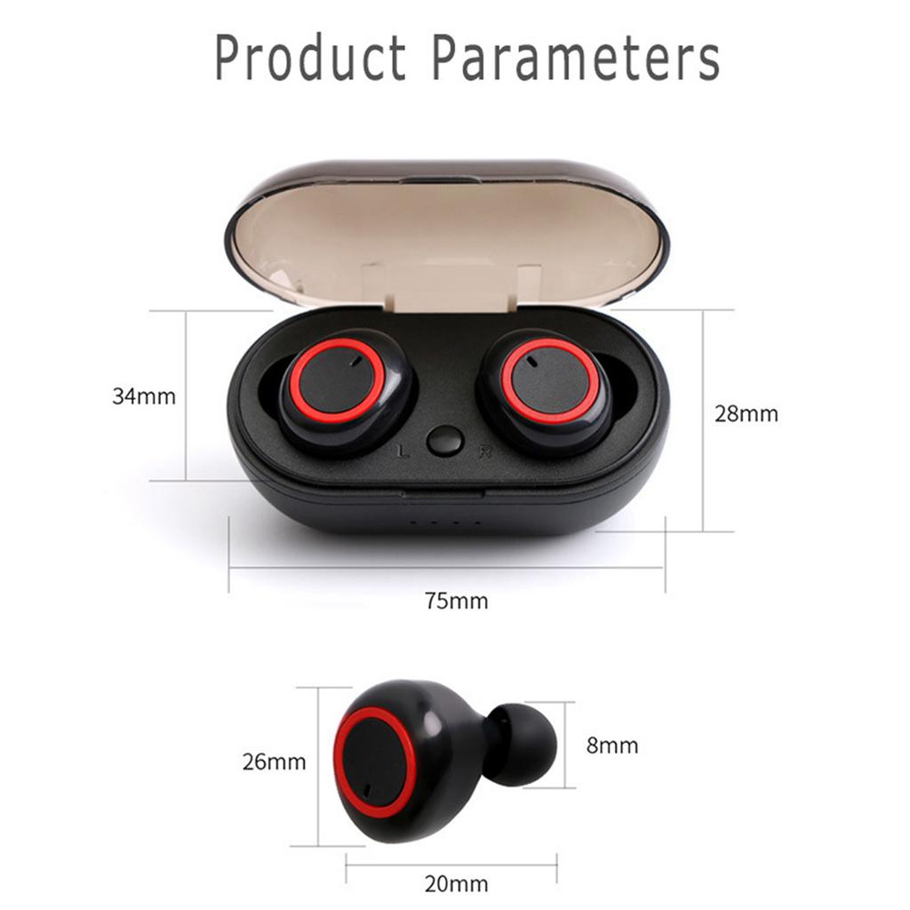 Y50 True Wireless BT5.3 Headphones Music Earphone In Ear Earbuds Touch Control Sport Headset with Mic 450mAh Charging