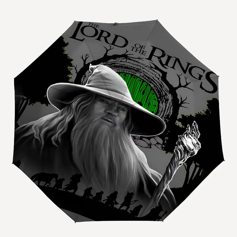 

1pc Gandalf Fellowship Automatic Folding Umbrella - Compact 8-Rib Design, Durable Plastic & Iron1151L