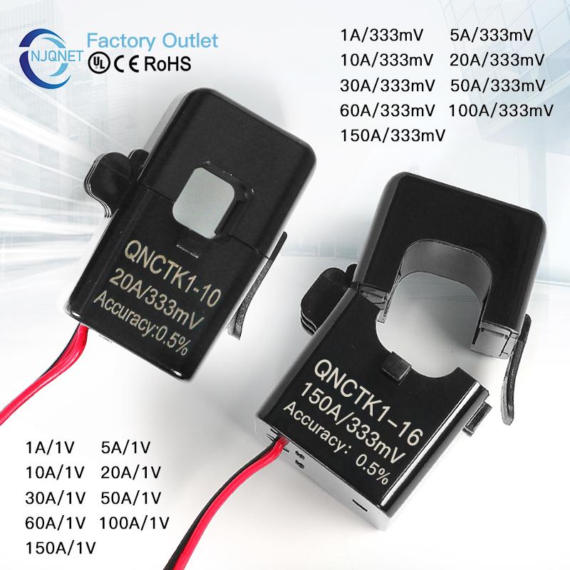Split Core Current Transformer Open Type QNCTK1-10 30A 1V 150A 0.333V 10A 333mV 50A 100A AC Current Sensor Clamp CTReplacement Sensors2