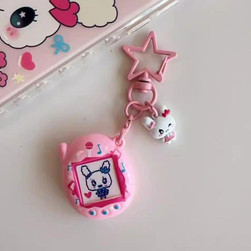 Japan Tamagotchi Charms Mametchi Lovelitchi Cute Pendant Key Ring Creative Bag Charms Collectible Decoration Kids Birthday Gifts Premium Quality