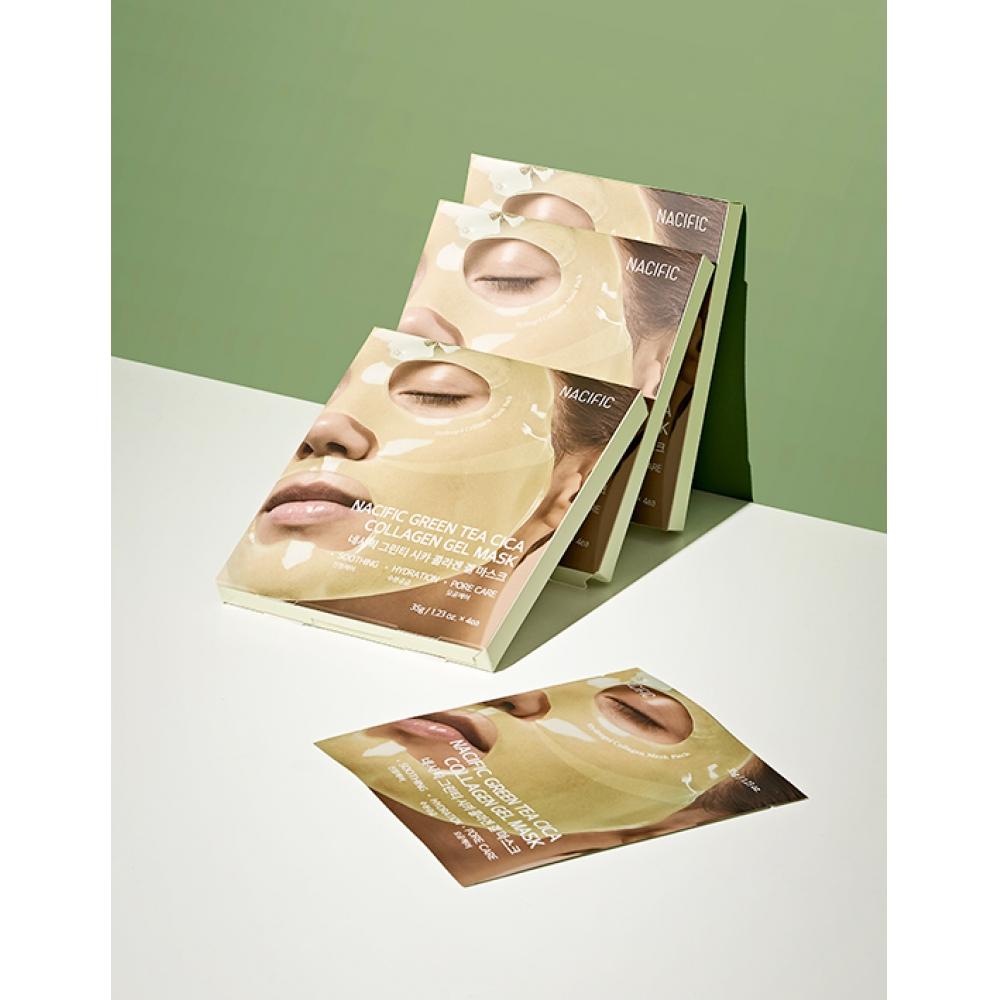 Nacific Green Tea Cica Collagen Gel Mask 4 Sheets