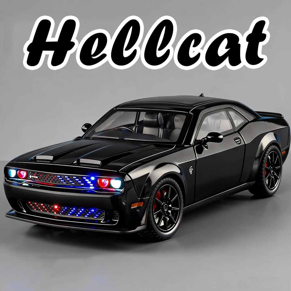 1:24 Hellcat Viper Miniature Sports Car Alloy Diecast Model Toys Front Wheel Steering Sound Light Pull Back Vehices Collectibles