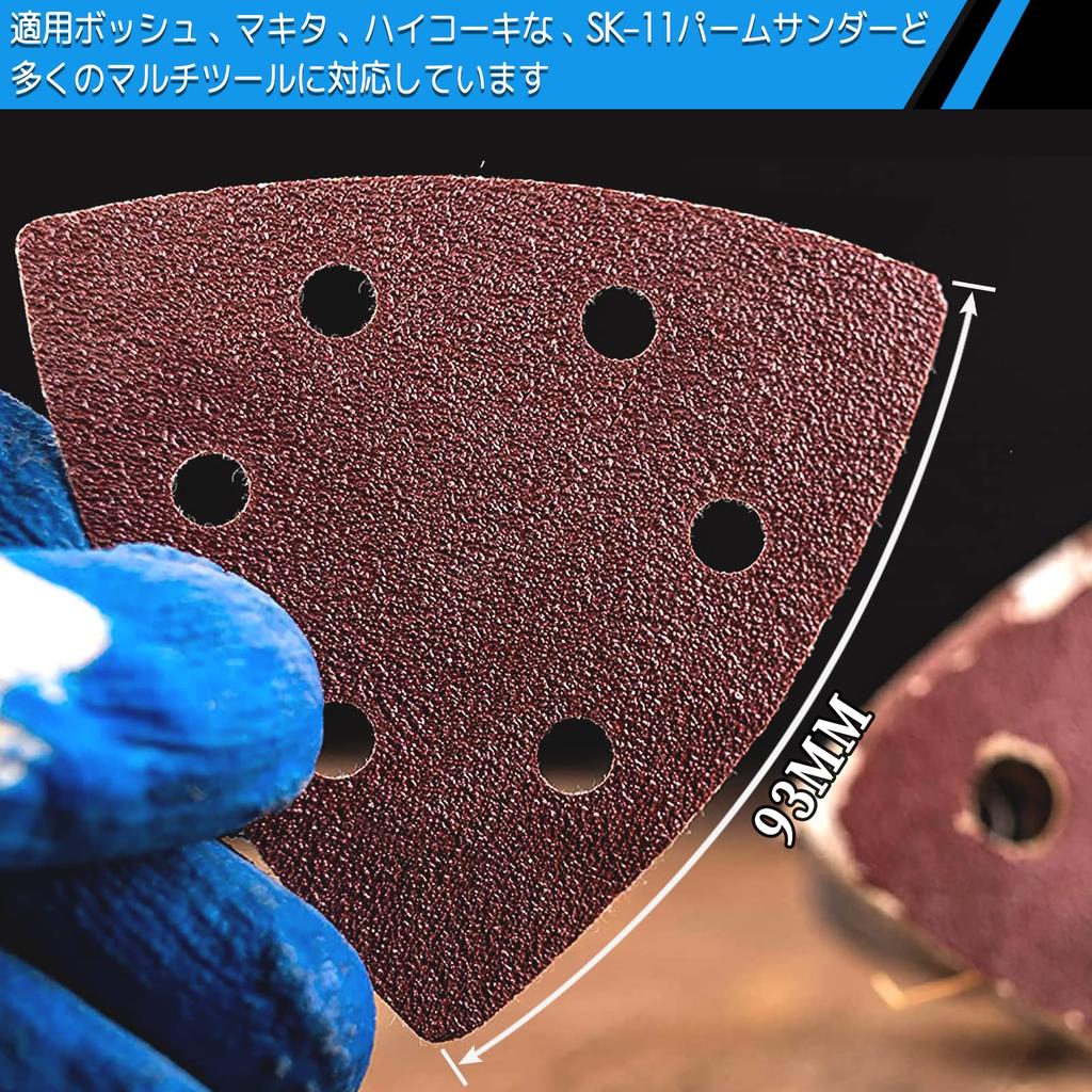 IROKCAKPT Sanding Velcro Sanding 80 Discs Discs Each of and Triangular Sandpaper for Compatible with Electric Sanders Pad, 6-Hole Discs, (10 #40, #60,