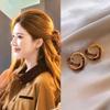 Retro Geometric Tiger Eye Beaded Earrings: Elegant, Fashionable Studs for Women