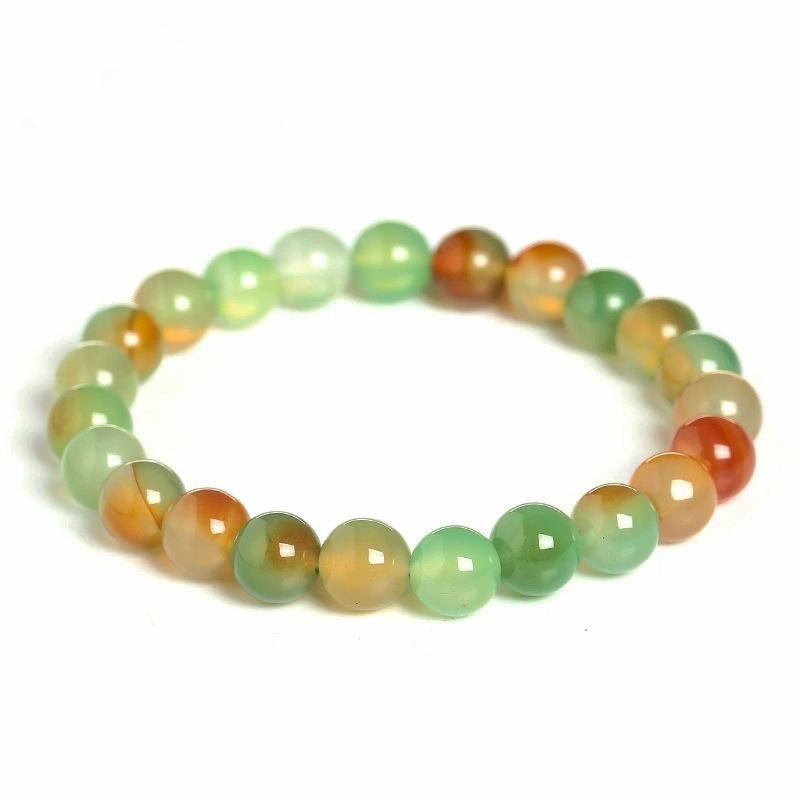 Popular Natural Stone Beaded Bracelet for Men & Women with DIY Agate Beads - Elastic Accessories for College Students