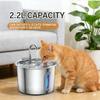Pet Water Fountain 2.2L 304 Stainless Steel with Automatic Water Flow Pet Water Dispenser for Dog and Cat Drinking Water