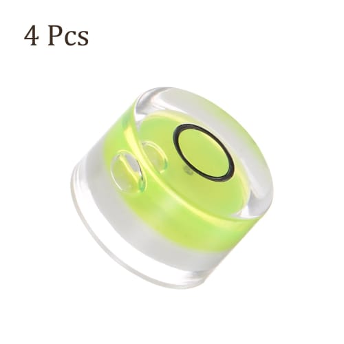 Kozelo 4-Piece Small Round Bubble Level, 12mm Diameter, 7.5mm Thick, Mini Round RV Leveling Tool for Travel Trailer Turntable Camera, Lime
