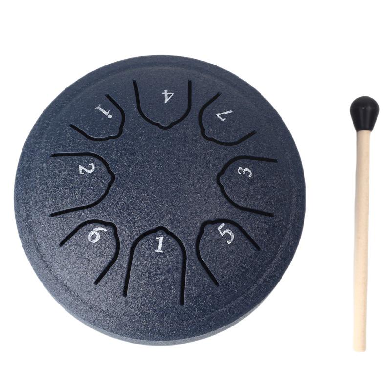 

4.5-inch Mini Ethereal Steel Tongue Drum - 8-Tone Percussion Instrument & Children s Music Toy темно-синього кольору
