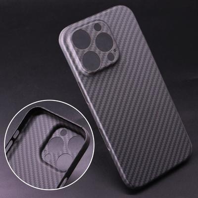 Kohlefaserhülle für iPhone 16 14 Pro 15Pro Max Feine Loch Kamera Schutz Aramidfaser Ultradünne Hülle