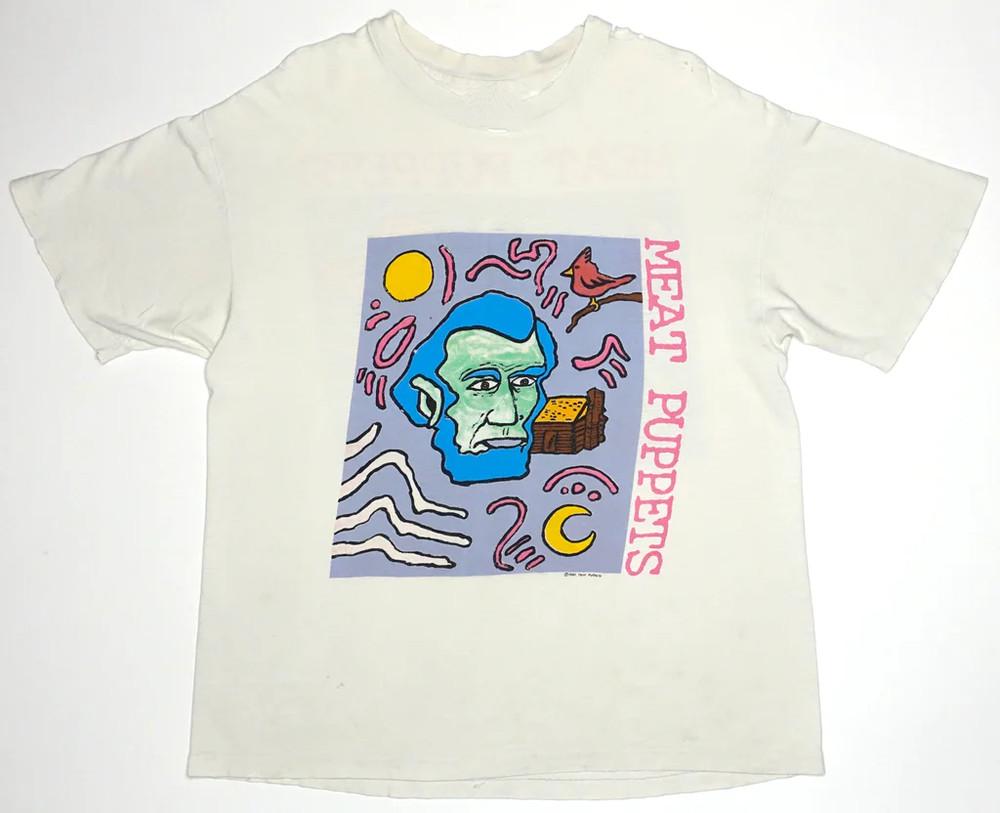 Meat Puppets - Abe Lincoln Tour Cotton Full Size White Unisex Shirt C149 Unisex T-Shirt XXL
