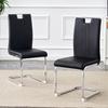 Set of 2 Black PU Material Arc-Shaped Chairs - Perfectly Integrated Into Industrial and Modern Home Design