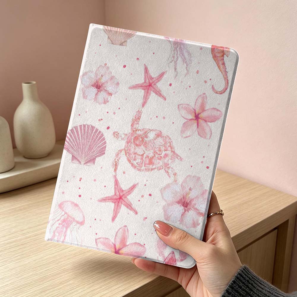 Rosa Seestern Schildkröte Muster Weich Für Xiaomi Redmi Mi Pad 8 7 6 5 4 2 SE K Pro Max Ultra Poco Pad Zoll Tablet Hülle