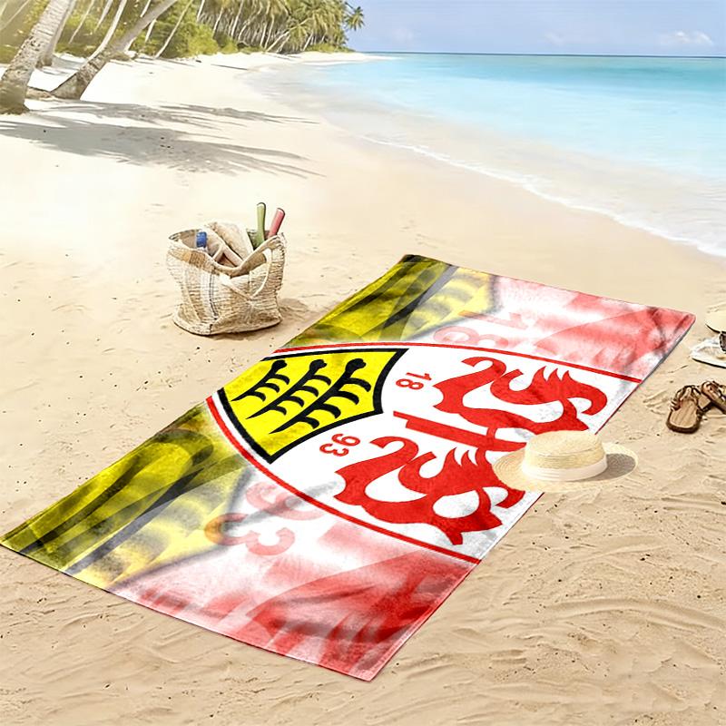 Asciugamano da Spiaggia con Stampa VfB Stuttgart, Asciugamano Grande Morbido Asciugatura Rapida per Spiaggia Campeggio Nuoto