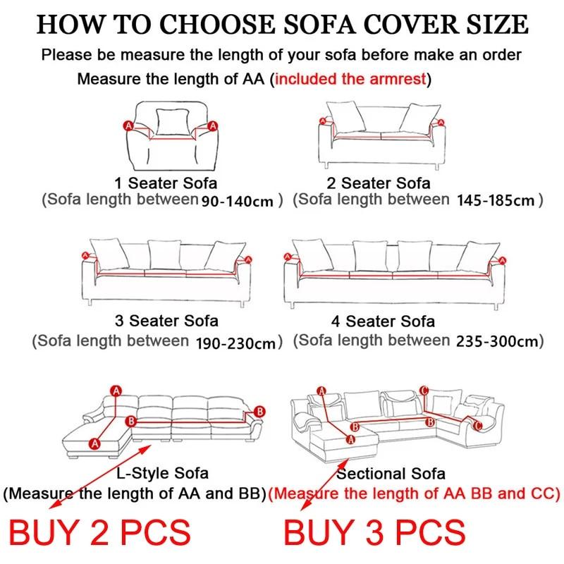 Velvet Sofa Cover for Living Room Thick Elastic Sofa Cover 1/2/3/4 Seater L Shaped Corner Sofa Cover Stretch Cover for Sofa