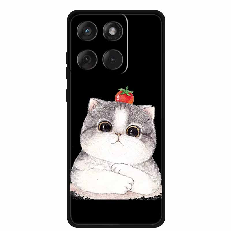 For Motorola G67 Power 5G 2025 Case Shockproof Soft Black Silicone Cute Cat Coque For Moto G67 Power Case 6.7" Cartoon Bumper