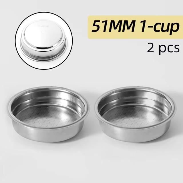 Coffee Filter Basket 51MM Pressurized Double Layer Stainless Steel For Delonghi Portafilter Barista Tools Espresso Accessories