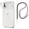 Case and Neck Strap for iPhone 11 - Transparent Soft TPU Adjustable Black Cord Phonillico®